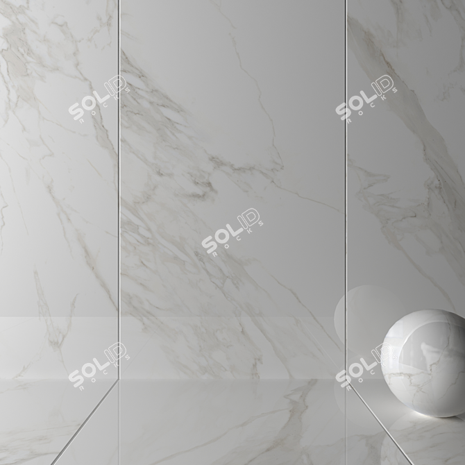 Golden Muse Marble Wall Tiles 3D model image 2