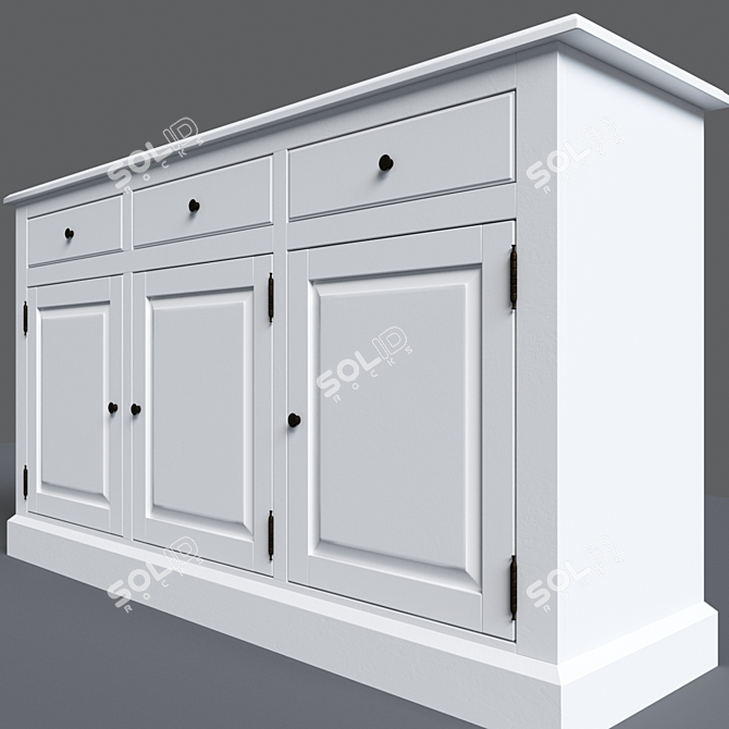 Authentic Buffet in Classic Style 3D model image 3