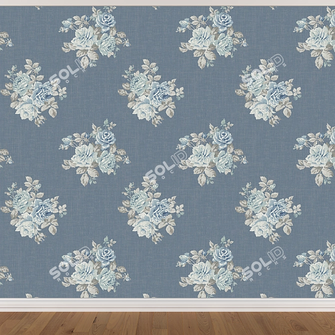 Seamless Wallpaper Set 945 - 3 Color Options 3D model image 3