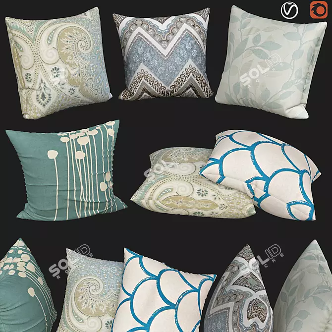 Cozy Home Essentials: Decorative Pillows 3D model image 1