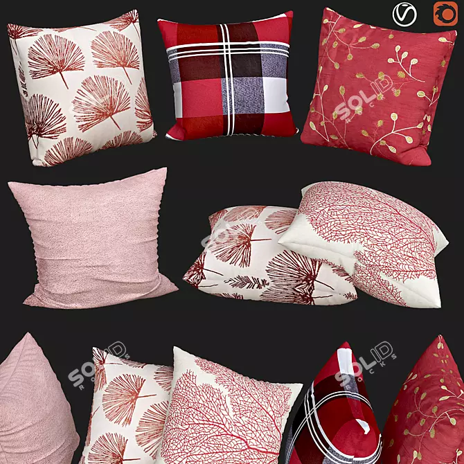 Elegant Pillows for Stylish Sofas 3D model image 1