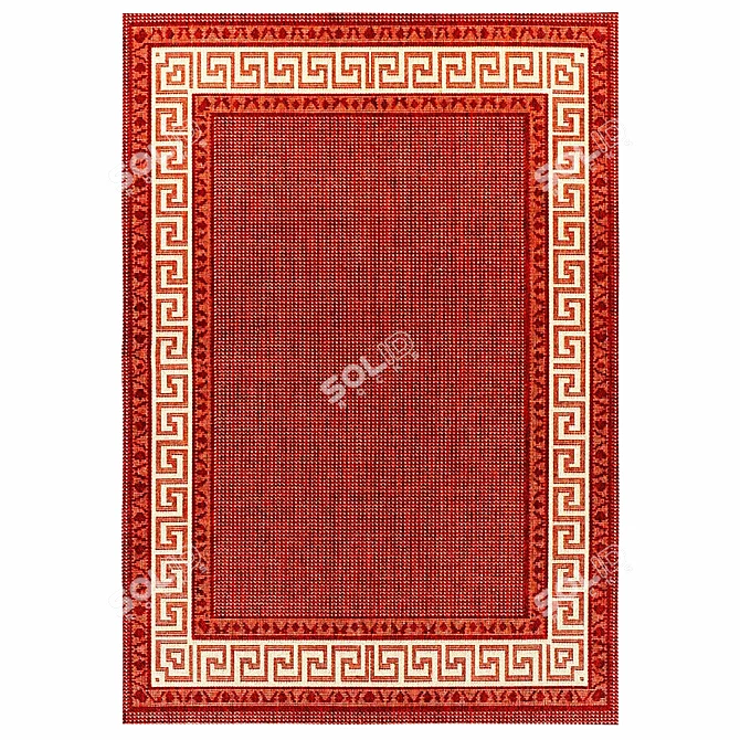 Modern Red Shaggy Rug 3D model image 2