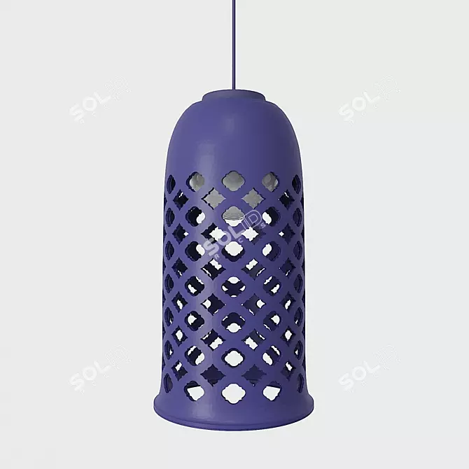 Elegant Ajur Perforated Ceiling Light 3D model image 3