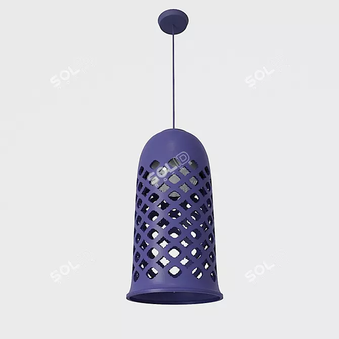 Elegant Ajur Perforated Ceiling Light 3D model image 4