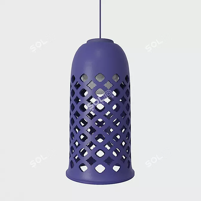 Elegant Ajur Perforated Ceiling Light 3D model image 13