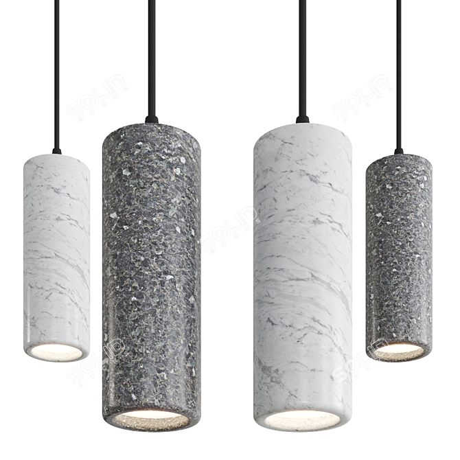 Elegant Mineral Pendant Light 3D model image 1