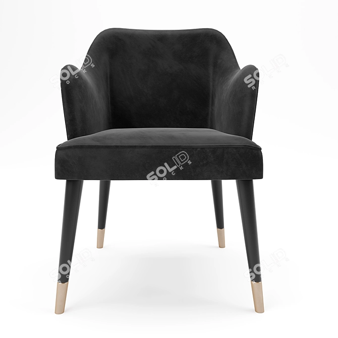 Comfort Armrest Dining Chair 3D model image 2