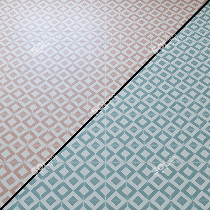 Colorful Geo Porcelain Tiles 3D model image 2