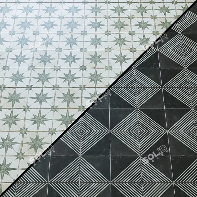 Modern Octagonal Ceramic Tiles 3D model image 2