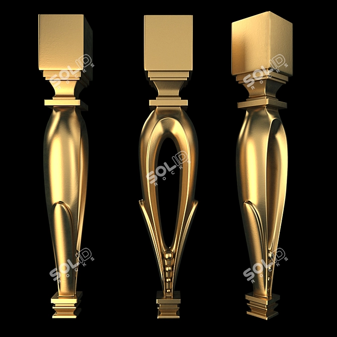 Luxury Gold and Gypsum Decor 3D model image 3