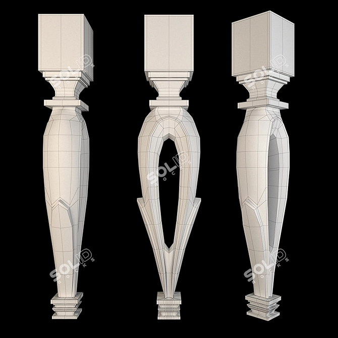 Luxury Gold and Gypsum Decor 3D model image 4