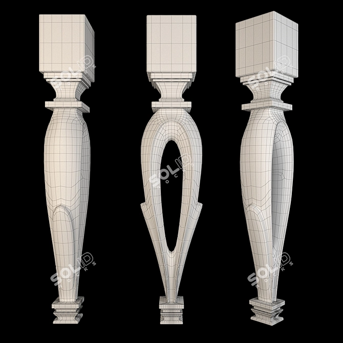 Luxury Gold and Gypsum Decor 3D model image 5