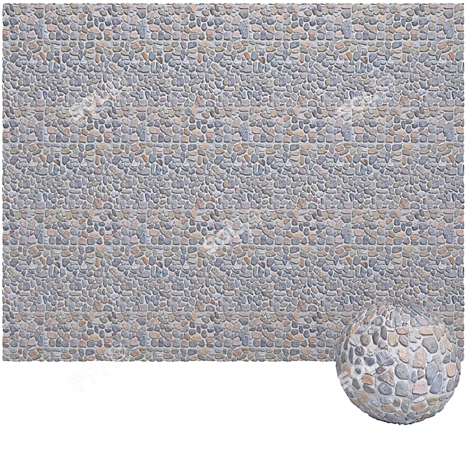 Cobblestone Textures Collection 3D model image 1