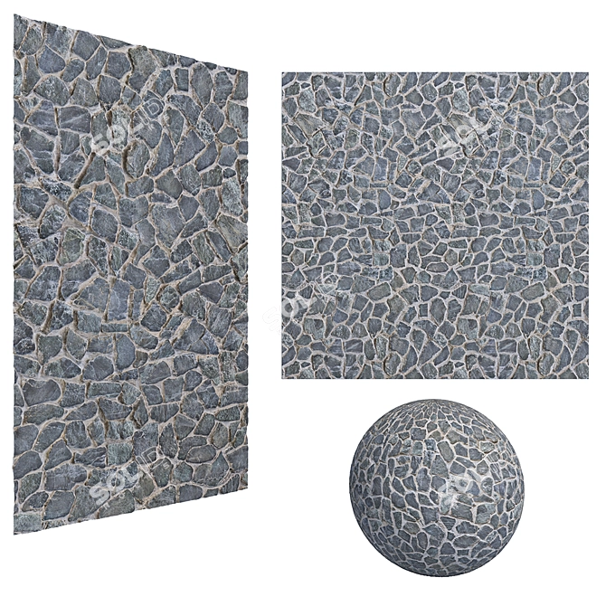 Cobblestone Wall: 8K High Res Textures 3D model image 1
