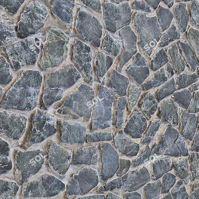 Cobblestone Wall: 8K High Res Textures 3D model image 3