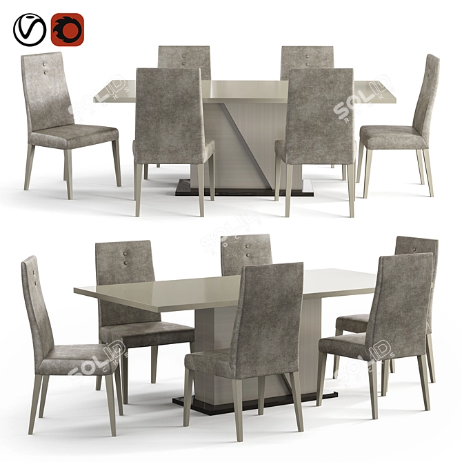 Modern Alf DaFre Mont Blanc Dining Set 3D model image 1