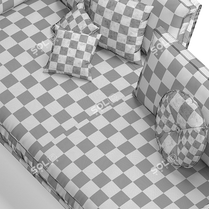 Elegant Divine Upholstered Sofa 3D model image 4