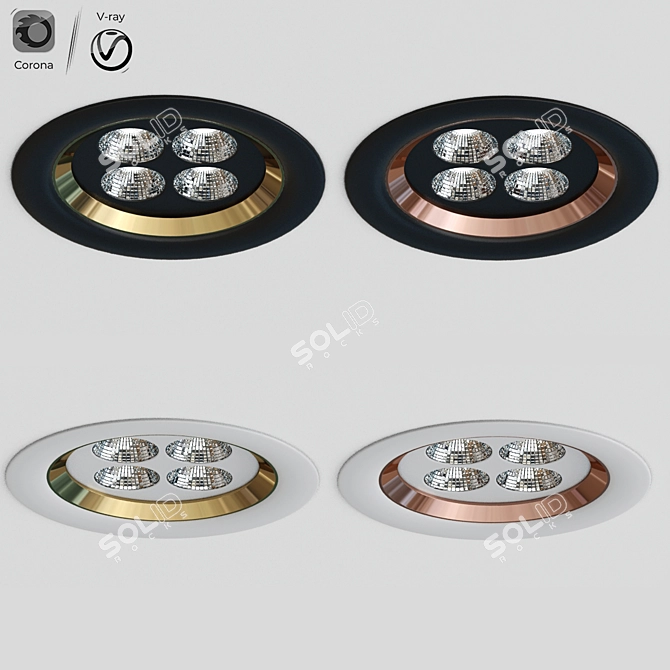 Sleek LED Ceiling Spots 3D model image 1