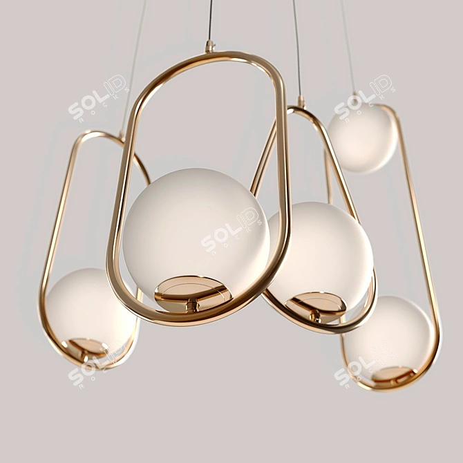 Lampatron Hoop Drop: Versatile Designer Chandelier 3D model image 4