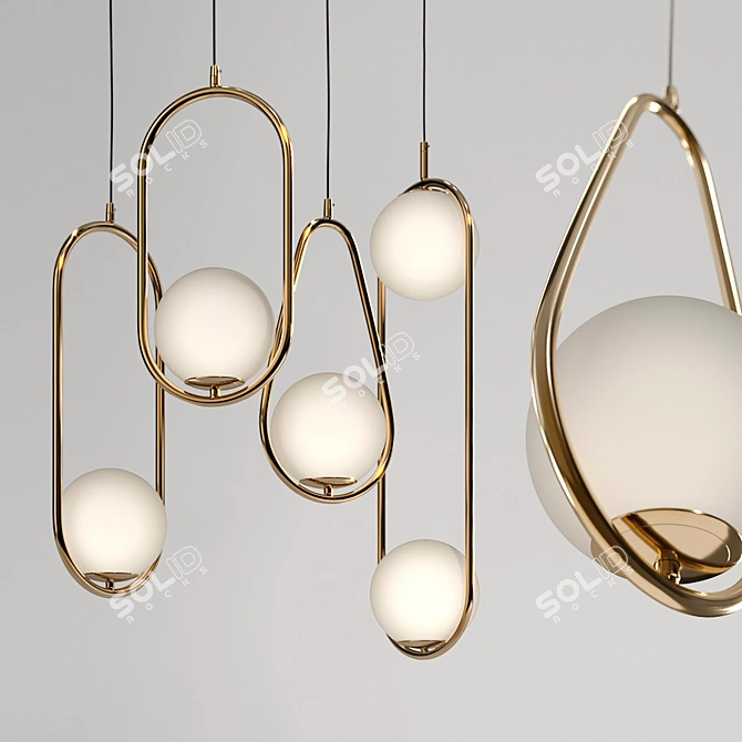 Lampatron Hoop Drop: Versatile Designer Chandelier 3D model image 6