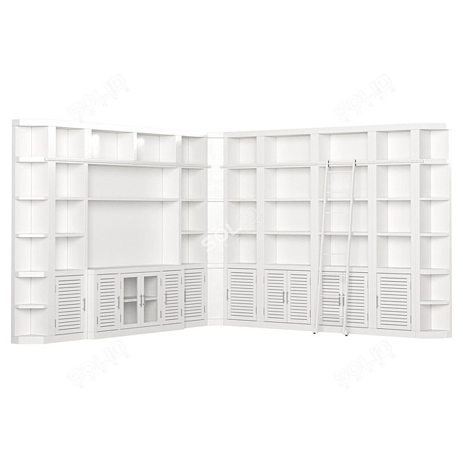 Grandiose Library Bookcase 3D model image 1