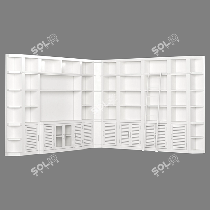 Grandiose Library Bookcase 3D model image 2