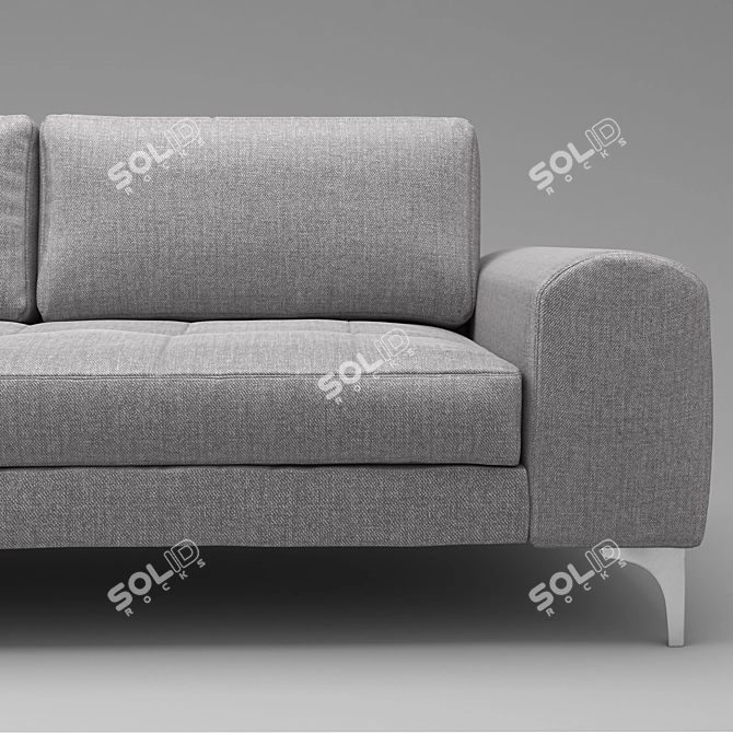 Vittorio Pearl Gray 3-Seater Sofa 3D model image 3