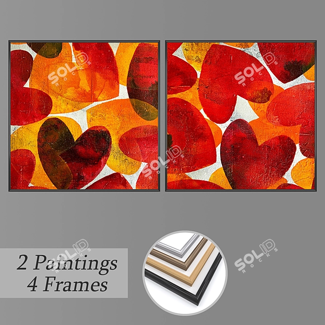 Modern Wall Art Set | No. 1522 3D model image 1