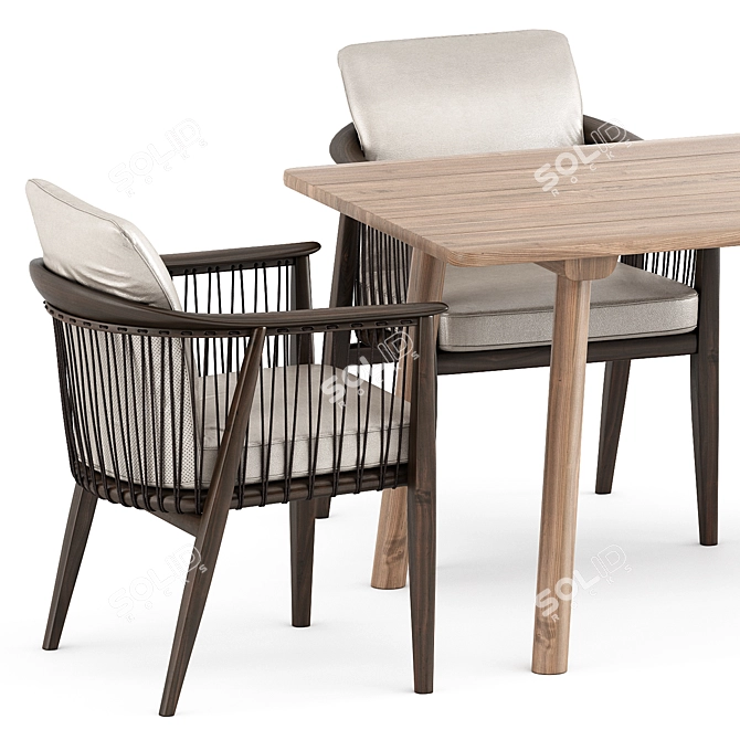 Viola Chair & Taro 6101 Table: Exquisite Design Duo 3D model image 2