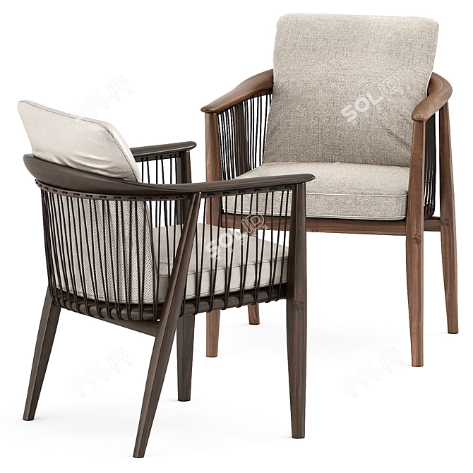 Viola Chair & Taro 6101 Table: Exquisite Design Duo 3D model image 4