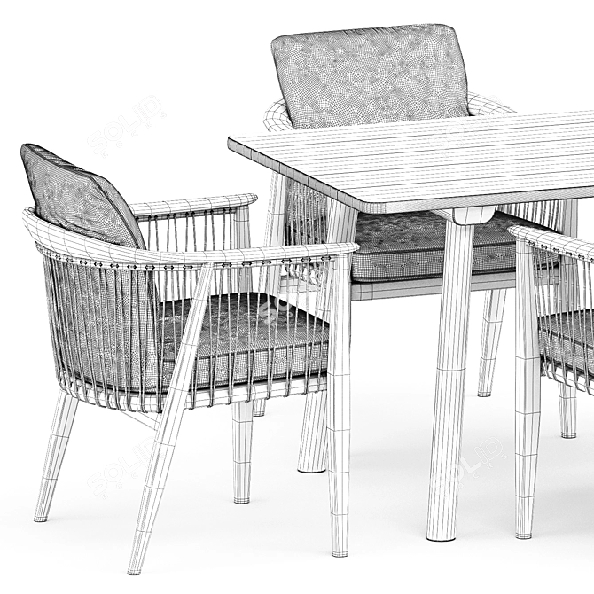 Viola Chair & Taro 6101 Table: Exquisite Design Duo 3D model image 5