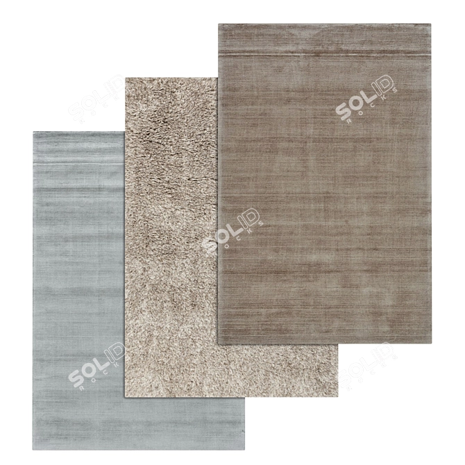 High-quality Carpets Set 3D model image 1