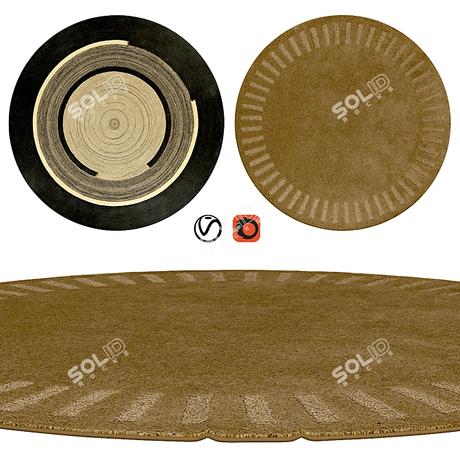 Title: Round Rugs | 03 - Trendy Circular Floor Carpets 3D model image 1