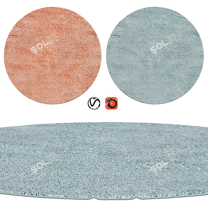 Vintage Round Rugs | 04 3D model image 1