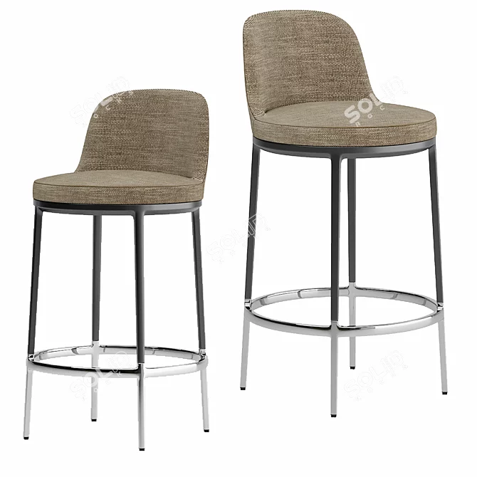 Caratos Bar Stool: Modern B&B Chair 3D model image 1