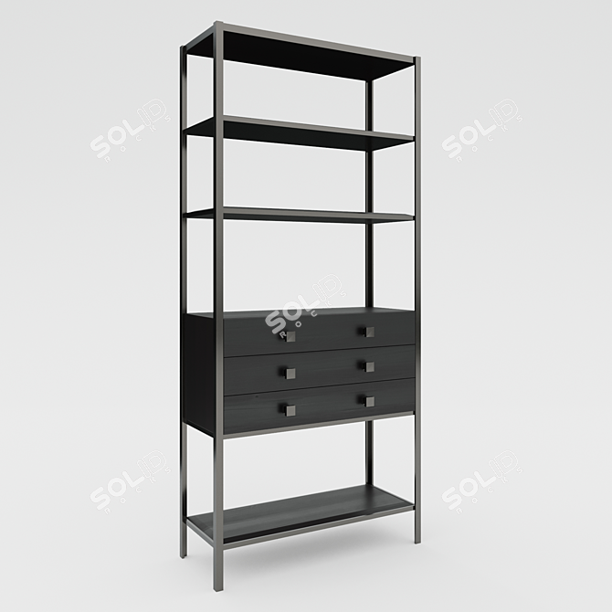 Soul Wood Shelving: Functional Elegance 3D model image 1