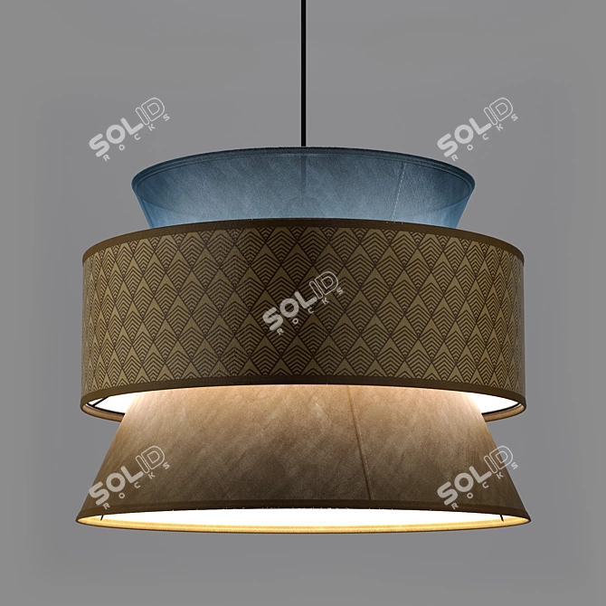 Vintage-Inspired Lampshade Trio 3D model image 2
