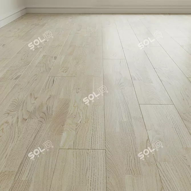 Robust White Oak Laminate Parquet 3D model image 1