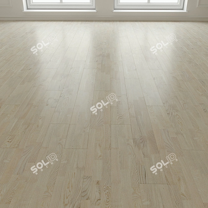 Robust White Oak Laminate Parquet 3D model image 3