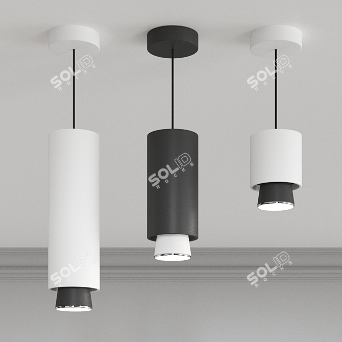 Fabbian Claque F43 LED Ceiling Lamp 3D model image 3