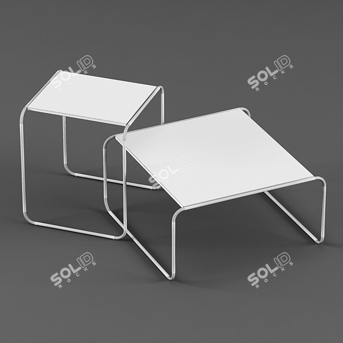 Contemporary Square Coffee Table 3D model image 2