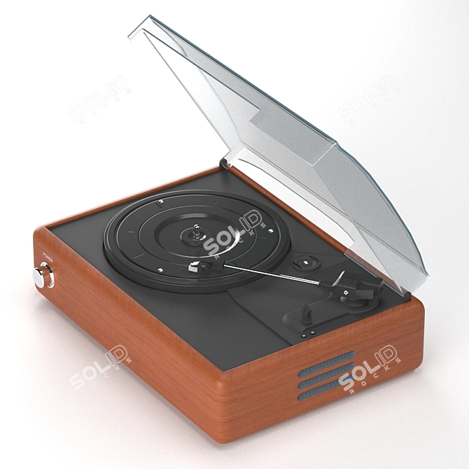 Vintage Vinyl Record Player 3D model image 8