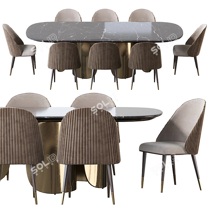 Oscar Opera Table & Chair Set 3D model image 2