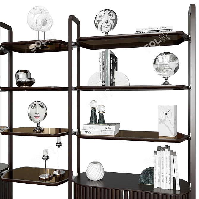 Eden-Rock Bookcase: Elegant Design, Spacious Storage 3D model image 4