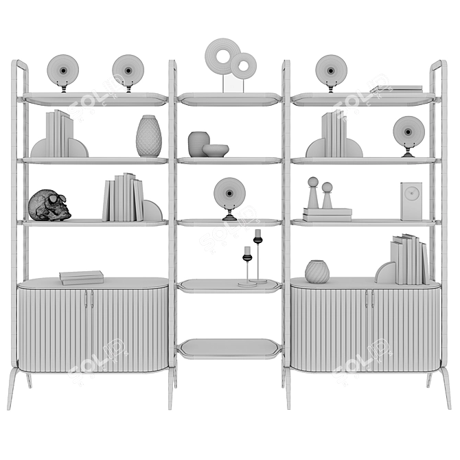 Eden-Rock Bookcase: Elegant Design, Spacious Storage 3D model image 5