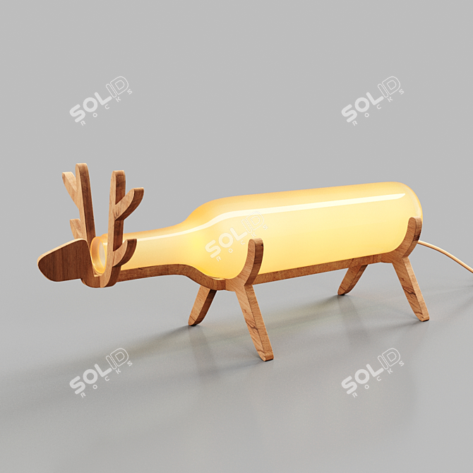 Graceful Deer Table Lamp 3D model image 1