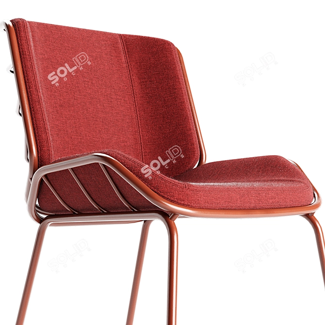 Italian Handmade Traba Red Chair 3D model image 3