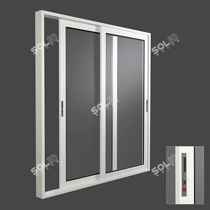 Sleek Aluminum Sliding Door & Window 3D model image 1