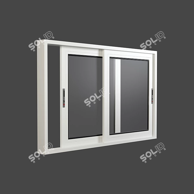 Sleek Aluminum Sliding Door & Window 3D model image 2