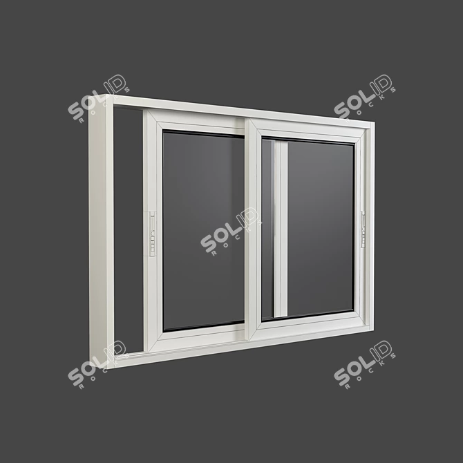 Sleek Aluminum Sliding Door & Window 3D model image 3